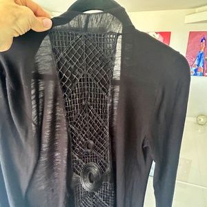 black jacket, soft coverup - M